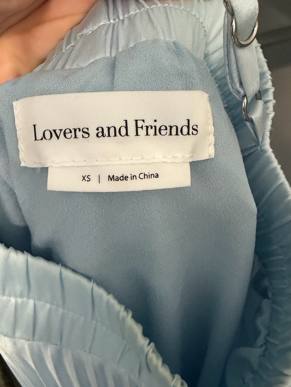 Lovers + Friends MAE Gown. Pleated Spaghetti-Strap Maxi Dress - Light Blue - Picture 3 of 7